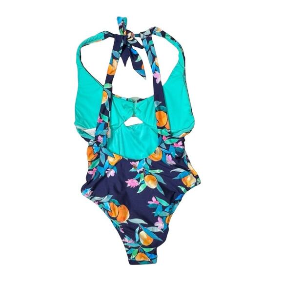 Sunshine 79 SZ 8 Swimsuit 1-Piece Floral Keyhole Adjustable Open Back Padded Cup - Picture 5 of 10